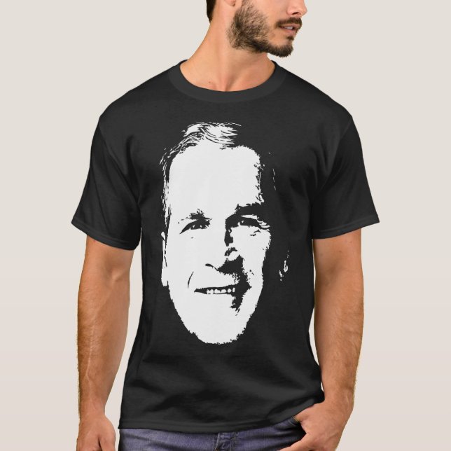 George W Bush Minimalistic Pop Art T Shirt (Framsida)