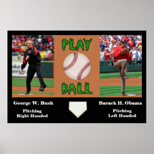 George W Bush mot Barack H Obama Poster