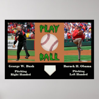 George W Bush mot Barack H Obama Poster