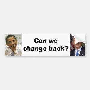 george-w-Bush obama, kan vi ändra tillbaka? Bildekal
