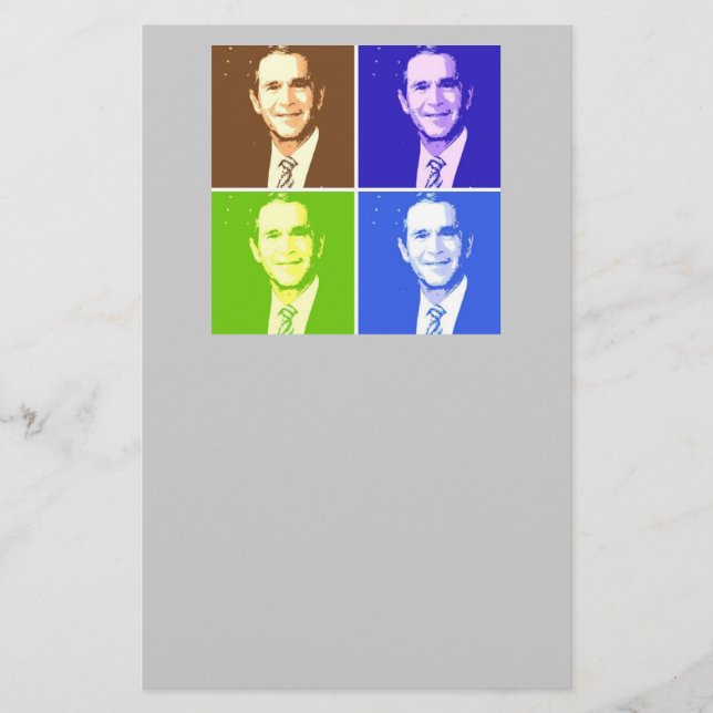 George W Bush Pop Art Brevpapper (Framsida)