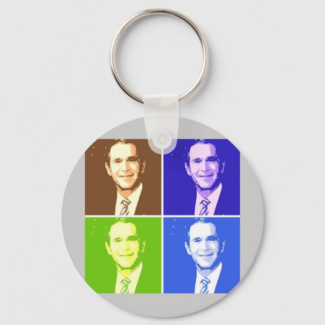 George W Bush Pop Art Nyckelring (Framsida)