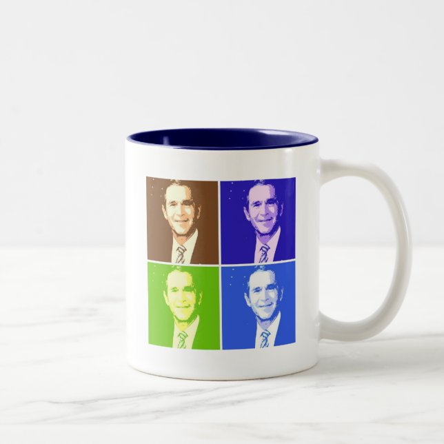 George W Bush Pop Art Två-Tonad Mugg (Höger)