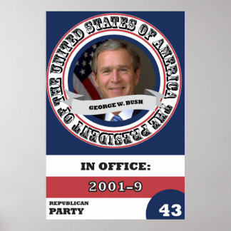 George W. Bush Presidentens historia Retro Poster