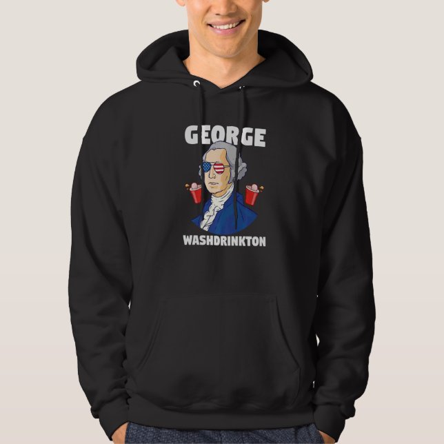George Washdrinkton Washington Hoodie (Framsida)