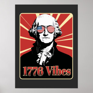 George Washington 1776 Vibes Patriotiska Solglasög Poster