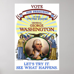George Washington 1789 Poster i valet (Vita)