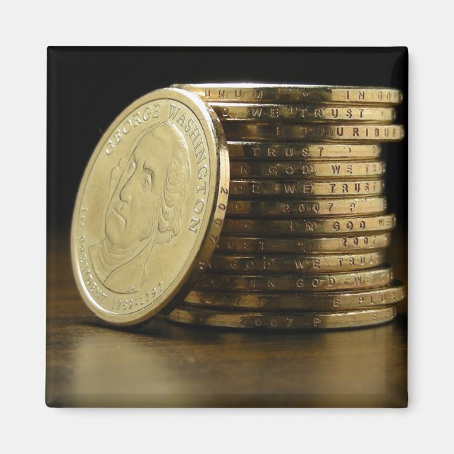 George Washington $1 Presidential Coin Stack Magnet (Framsidan)