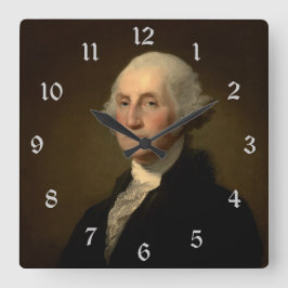 George Washington 1st American President av Stuart Fyrkantig Klocka
