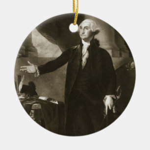 George Washington 1st president av den eniga Staen Julgransprydnad Keramik