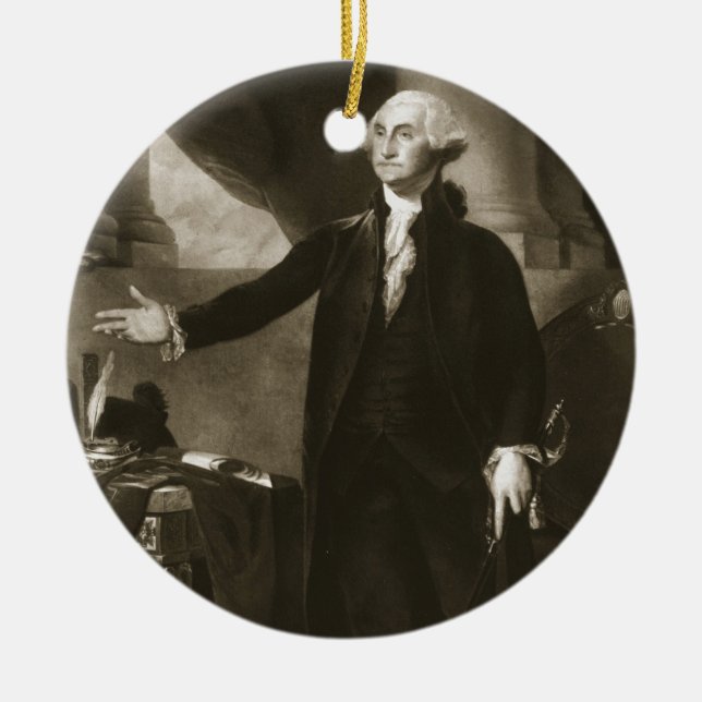 George Washington 1st president av den eniga Staen Julgransprydnad Keramik (Framsidan)