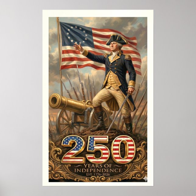 George Washington: 250 år av oberoende Comme Poster (Framsidan)