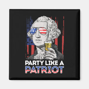 George Washington 4:e juli Party som en patriot Magnet