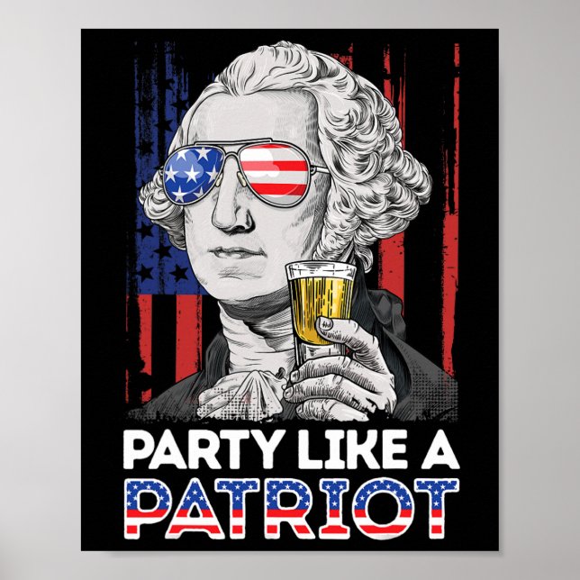 George Washington 4:e juli Party som en patriot Poster (Framsidan)