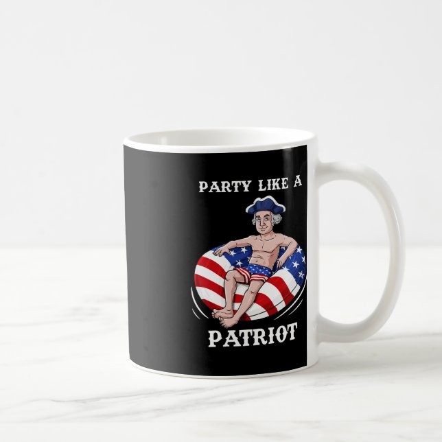 George Washington 4:e juli USA Patriot Roligt Kaffemugg (Höger)