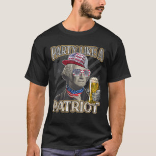 George Washington 4 juli Party som en patriot T Shirt