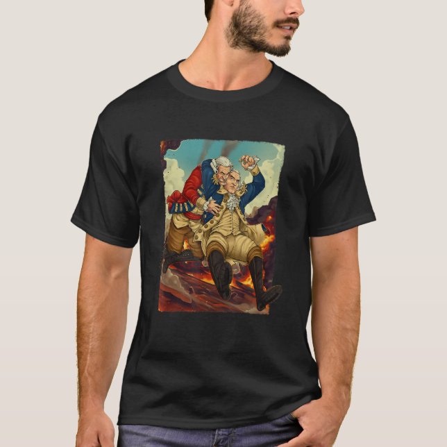 George Washington 4 juli Shirt Wrestling Redc T (Framsida)