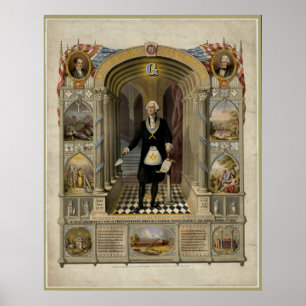 George Washington A Freemason Porträtt, 1867. Poster