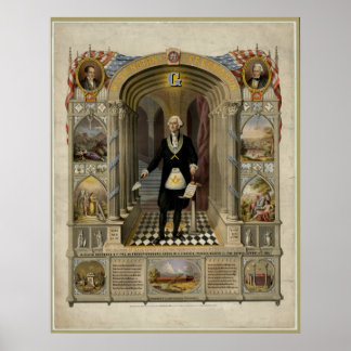 George Washington A Freemason Porträtt, 1867. Poster