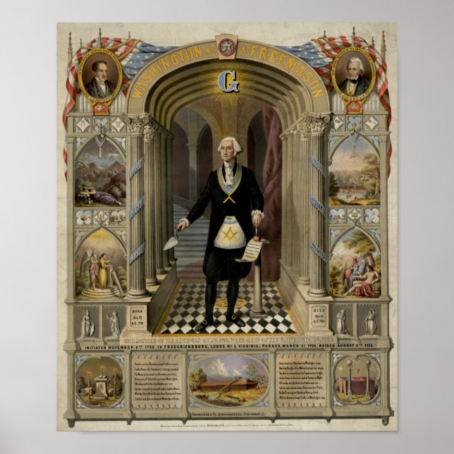 George Washington A Freemason Porträtt, 1867. Poster (Framsidan)