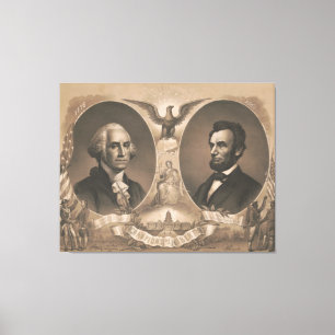 George Washington Abraham Lincoln Eagle US-Vintage Canvastryck