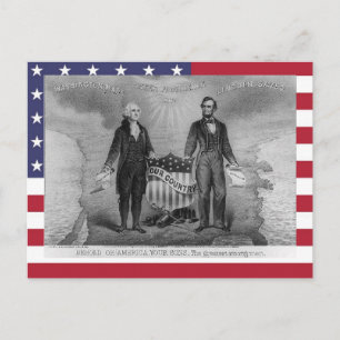 George Washington Abraham Lincoln Förenta staterna Vykort