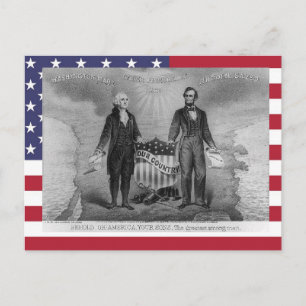 George Washington Abraham Lincoln Förenta staterna Vykort