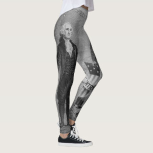 George Washington Abraham Lincoln Patriotic juli 4 Leggings