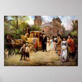 George Washington anländer till Kristi kyrka Poster