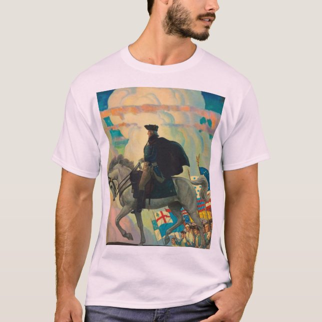 George Washington av Newell Convers Wyeth T Shirt (Framsida)