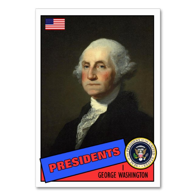 George Washington Baseball Card Bordsnummer (Framsidan)