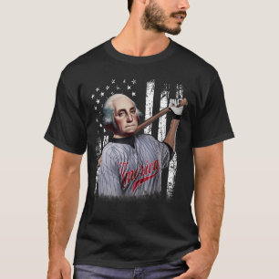 George Washington Basebollspelare 4:e Juli T Shirt