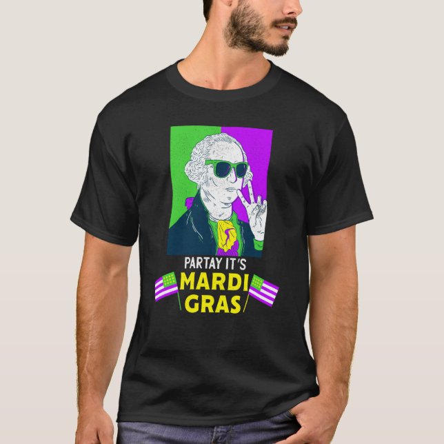 George Washington Beads Mardi Gras New Orleans 202 T Shirt (Framsida)