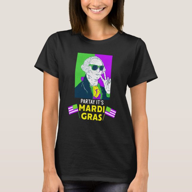 George Washington Beads Mardi Gras New Orleans 202 T Shirt (Framsida)