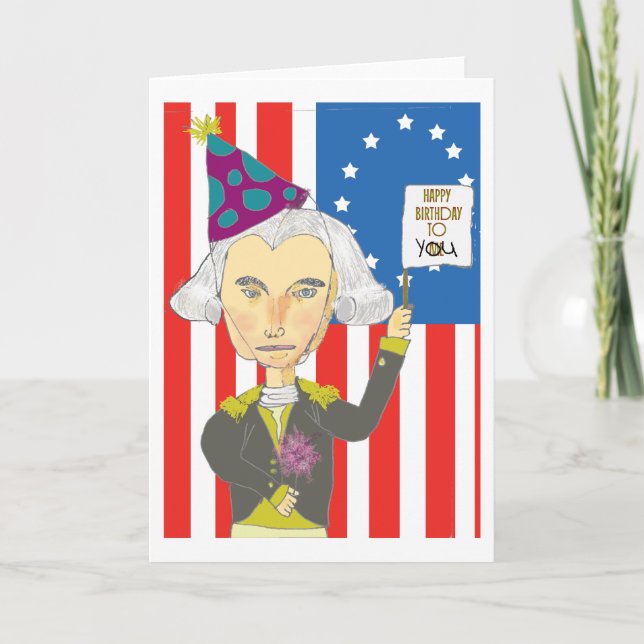George Washington Birthday Card Kort (Framsida)