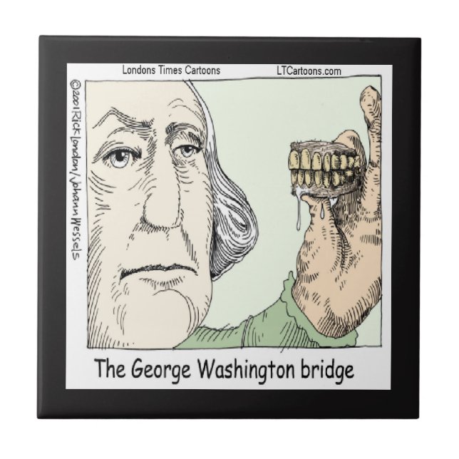 George Washington Bridge Funny Ceramic Tile Kakelplatta (Framsidan)