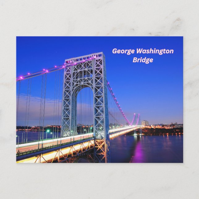 George Washington Bridge Hudson River Vykort (Framsida)