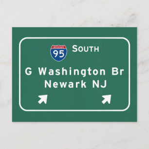 George Washington Bridge Interstate I-95 Newark NJ Vykort