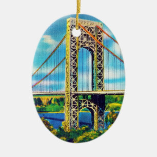 George Washington Bridge, New York City Julgransprydnad Keramik