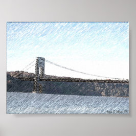 GEORGE WASHINGTON BRIDGE OCH HUDSON RIVER VIEW POSTER