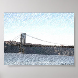 GEORGE WASHINGTON BRIDGE OCH HUDSON RIVER VIEW POSTER