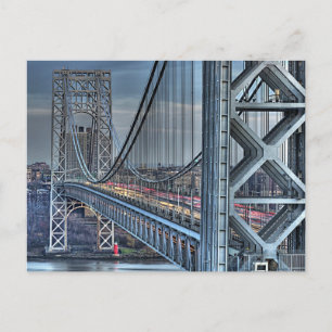 George Washington Bridge och Red Lighthouse NYC Vykort