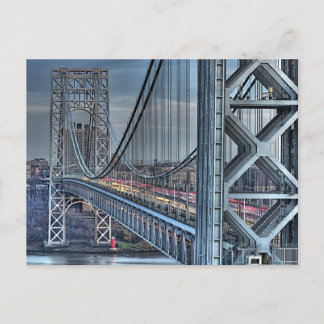 George Washington Bridge och Red Lighthouse NYC Vykort