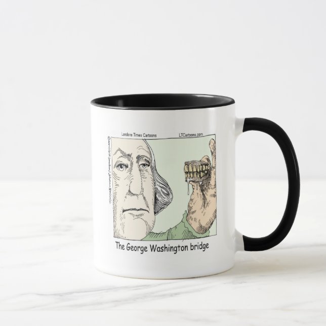 George Washington Bridge & Tandprotes Roligt Prese Mugg (Höger)