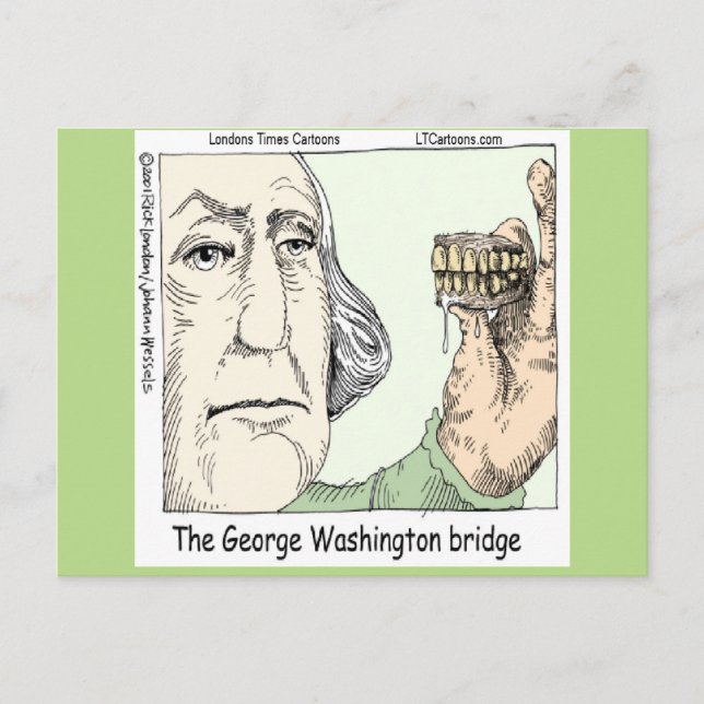 George Washington Bridge & Tandprotes Roligt Prese Vykort (Framsida)