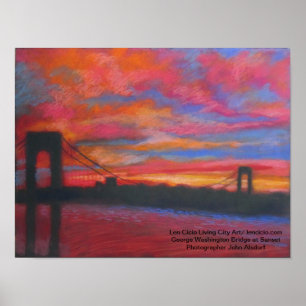 George Washington Bridge vid Sunset Poster