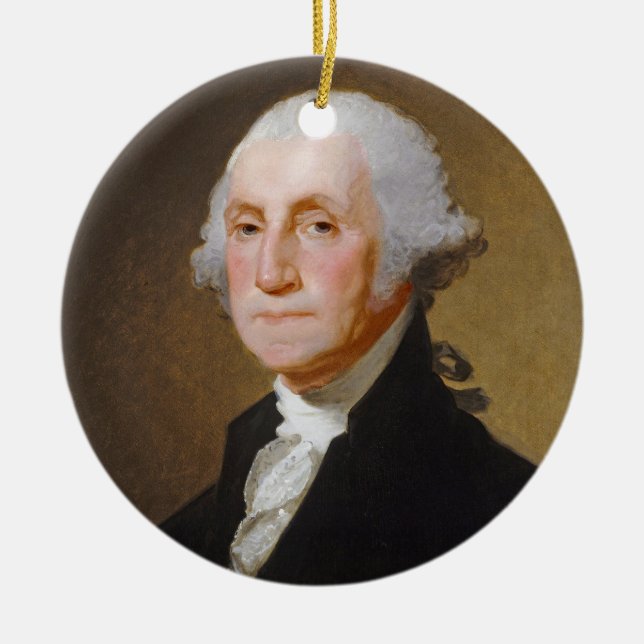George Washington c.1821 (olja på kanfas) Julgransprydnad Keramik (Framsidan)