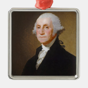 George Washington c.1821 (olja på kanfas) Julgransprydnad Metall