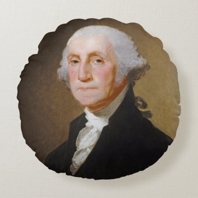 George Washington c.1821 (olja på kanfas) Rund Kudde (Framsidan)