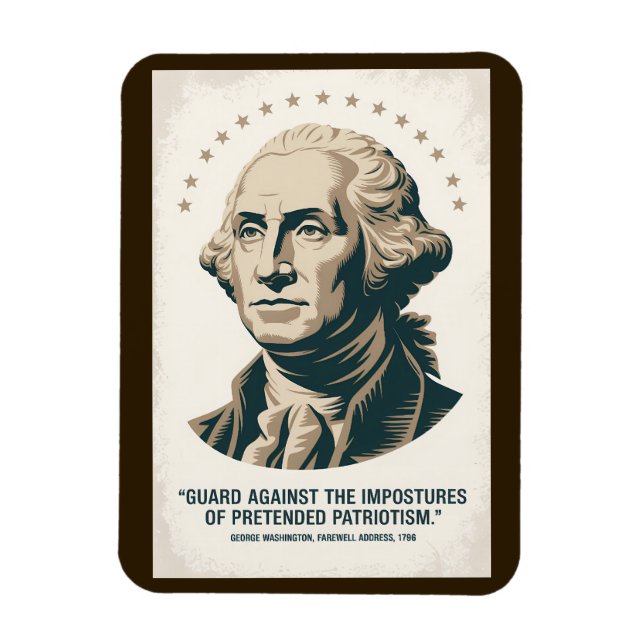 George Washington Citat Amerikansk President Konst Magnet (Vertikal)